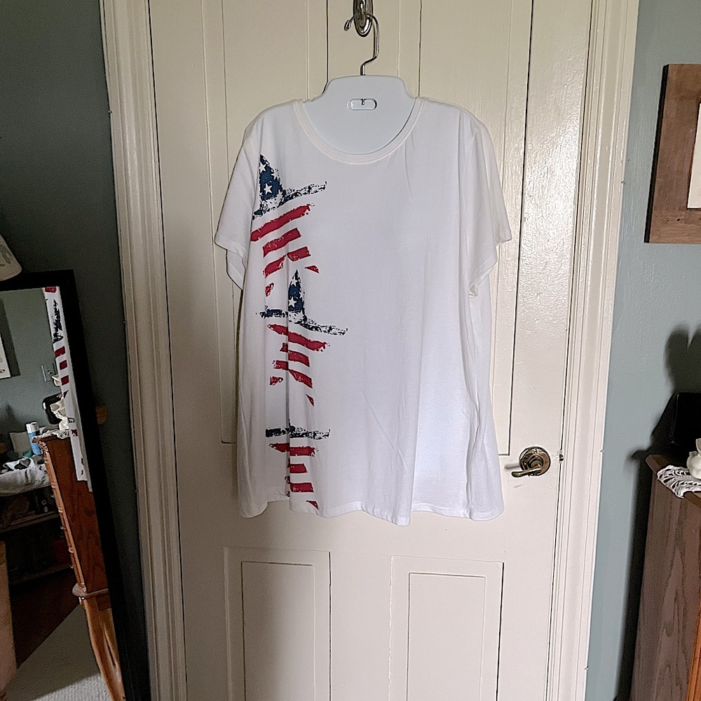 Sonoma white with Stars and Stripes T-Shirt, size XXL for 4th of July
